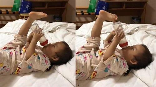 小朋友喝奶视频,温馨奶瓶时光